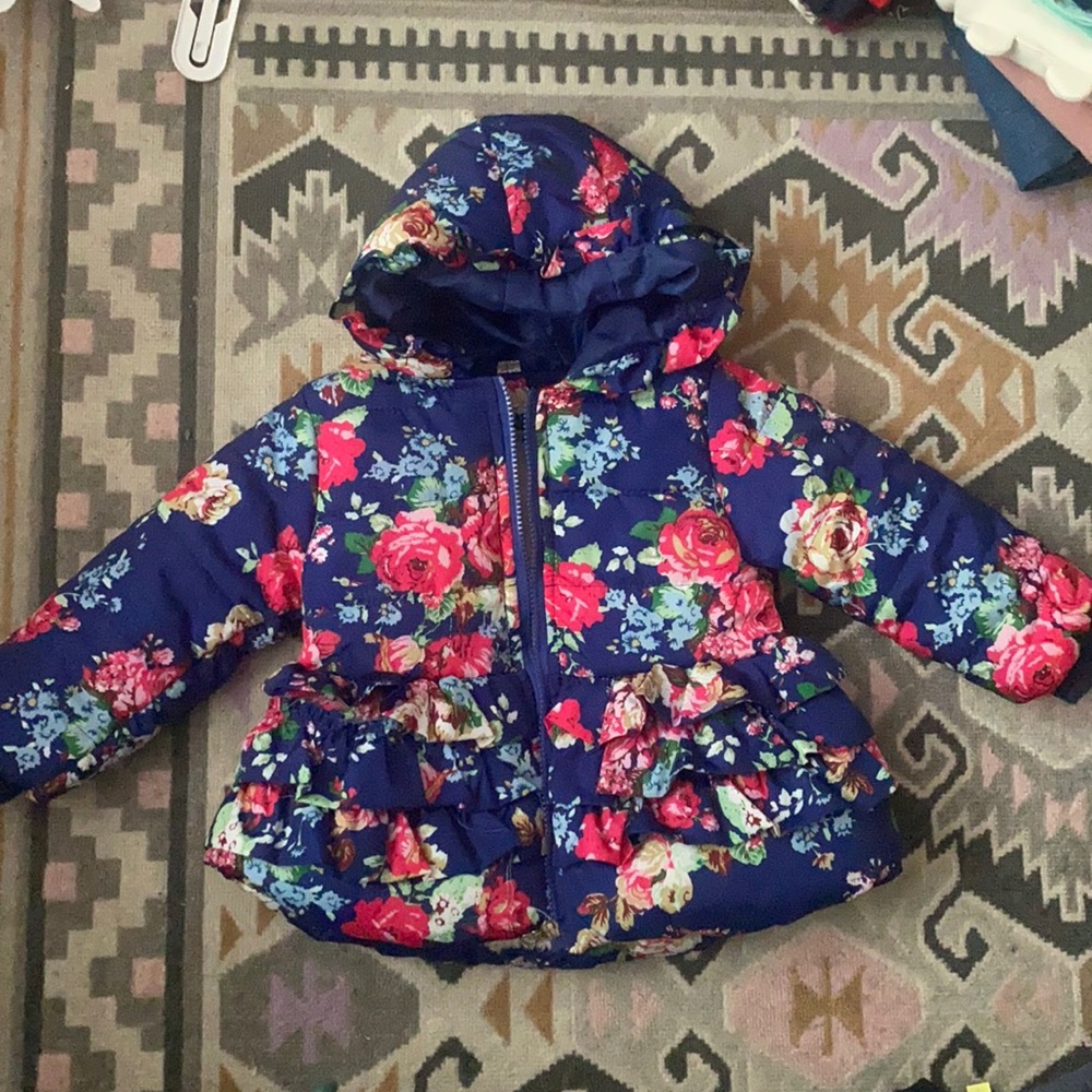 Floral puffer coat